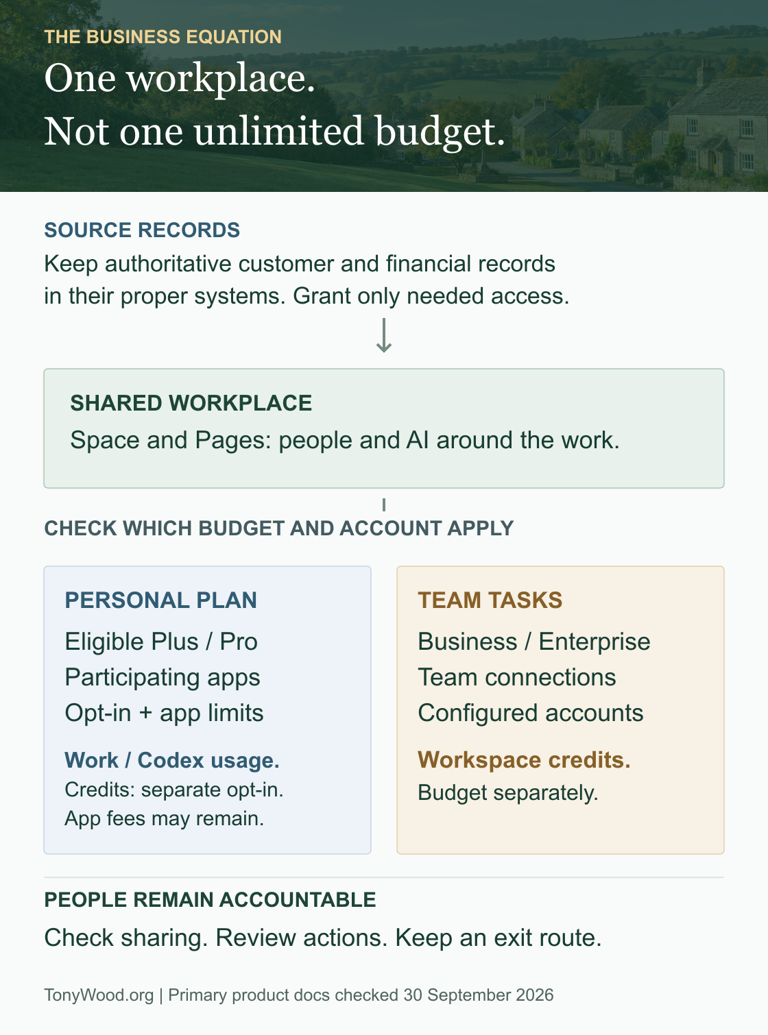 Shared work, separate budgets: personal plan usage and workspace-credit Team Tasks do not draw on the same allowance.